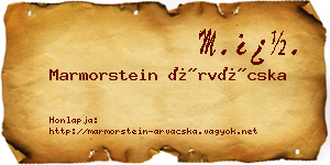 Marmorstein Árvácska névjegykártya
